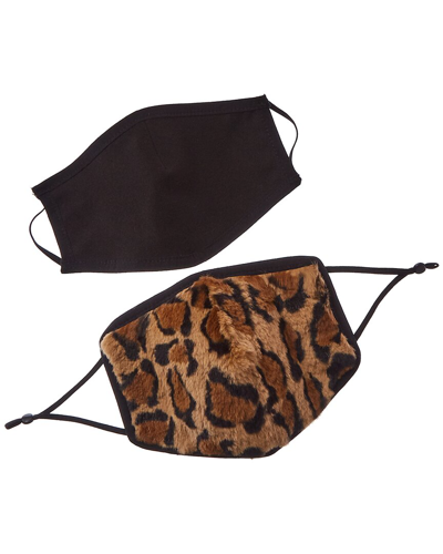 Shop Adrienne Landau 2pc Face Warmer & Cloth Face Mask Set In Brown