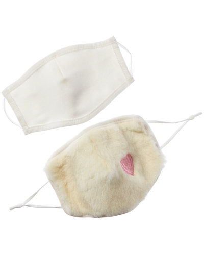 Shop Adrienne Landau 2pc Face Warmer & Cloth Face Mask Set In White