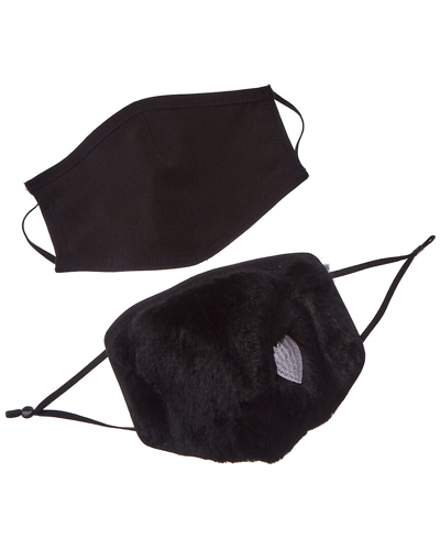 Shop Adrienne Landau 2pc Face Warmer & Cloth Face Mask Set In Black