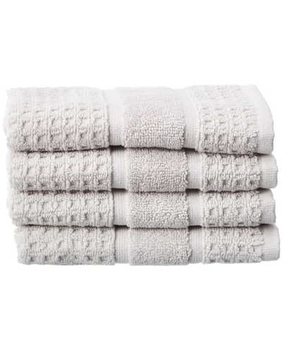 Shop Apollo Towels Turkish Waffle Terry Set Of 4 Washcloths In Silver