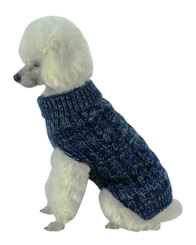 Shop Pet Life Classic True Blue Heavy Cable Knitted Ribbed Fashion Dog Sweater