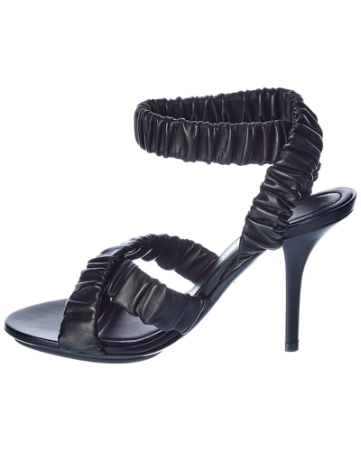 Shop Burberry Leather Sandal In Black