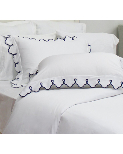 Belle Epoque Scalloped Duvet Cover Set In White