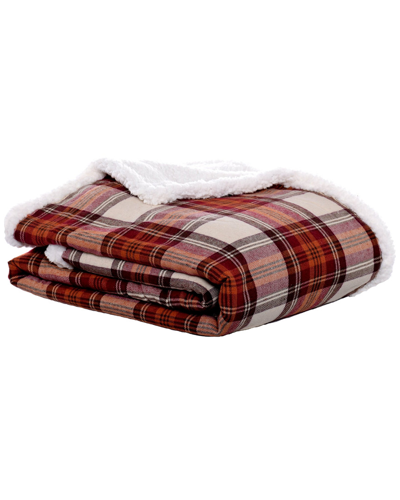 Shop Eddie Bauer Edgewood Plaid Flannel Sherpa Throw