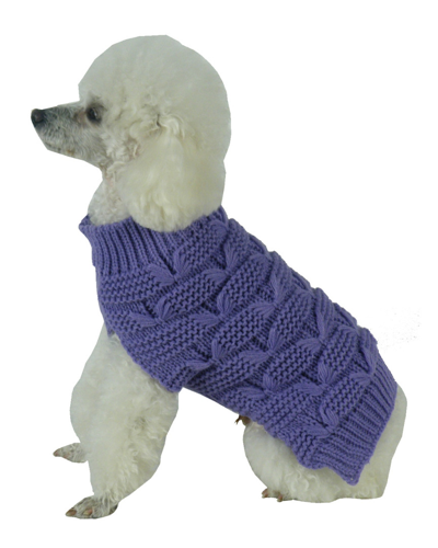 Shop Pet Life Butterfly Stitched Heavy Cable Knitted Pet Sweater