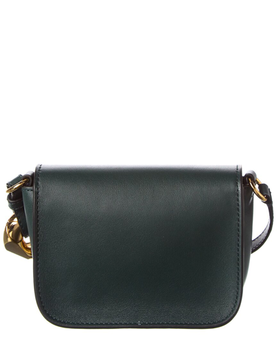 Shop Jw Anderson Chain Nano Anchor Leather Crossbody In Green