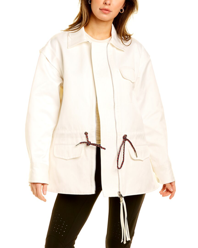 Shop Moncler Short Coat In White