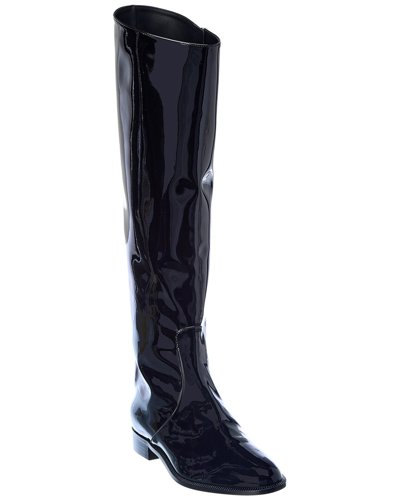 Shop Alexandre Vauthier Flavia 20 Patent Knee-high Boot In Black