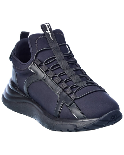 Shop Ferragamo Shiro Neoprene & Leather Sneaker In Black