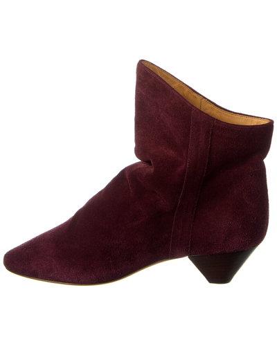 Shop Isabel Marant Doey Suede Bootie In Red