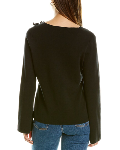 Shop Rebecca Taylor Slim V-neck Pullover In Black