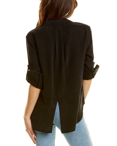 Shop Bella Dahl Split Back Button-down Blouse In Black