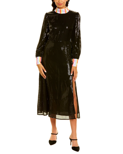 Shop Olivia Rubin Amelie Sequin Midi Dress In Black