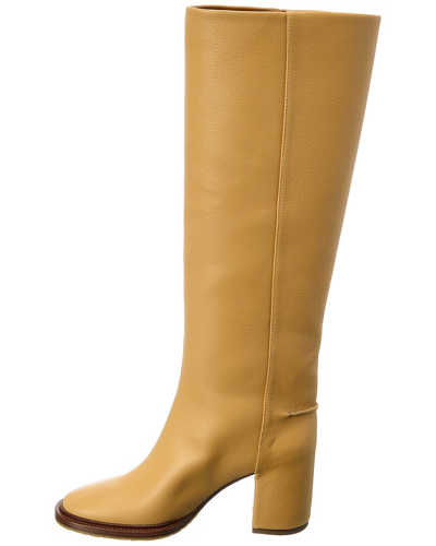 Shop Chloé Edith Leather Knee-high Boot In Brown