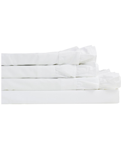 Melange Home Percale 300tc Double Ruffle Sheet Set