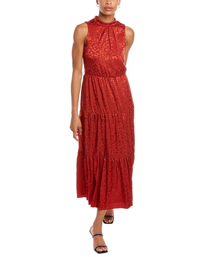 Donna Ricco Women's Mock Neck Tiered Maxi Dress In Brown | ModeSens