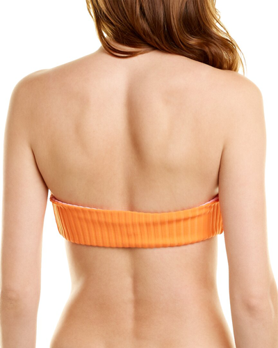 Shop Solid & Striped The Annabelle Reversible Bikini Top In Orange