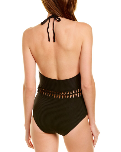 Shop Solid & Striped One-piece In Black