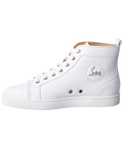 Shop Christian Louboutin Louis Leather High-top Sneaker In White