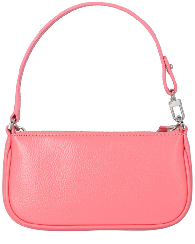 Shop By Far Rachel Mini Leather Shoulder Bag In Pink