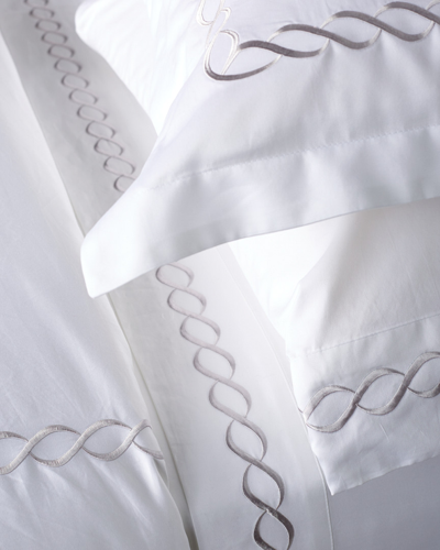 Melange Home Rope Embroidered 600tc Cotton Duvet Set In Grey