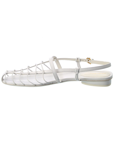 Shop Ferragamo Shay Leather Sandal In White