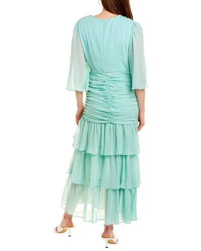 Shop Beulah Ruched Maxi Dress In Green