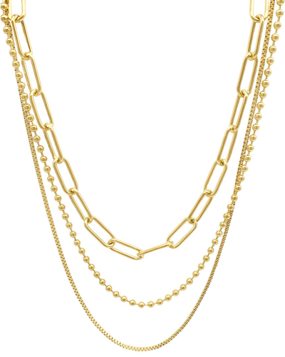 Shop Adornia 14k Plated Mixed Chain Necklace Set