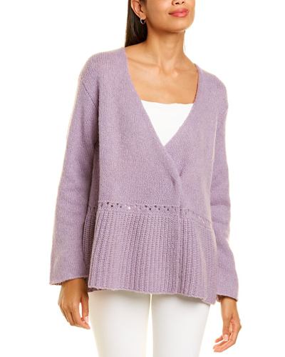 Shop Merlette Seward Wool & Alpaca-blend Cardigan In Purple