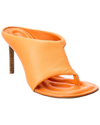 Shop Jacquemus Les Mules Limone Leather Sandal In Orange