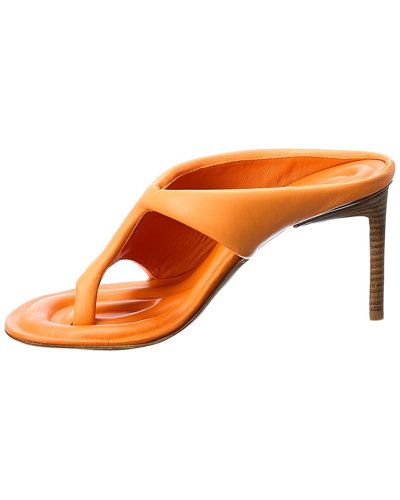 Shop Jacquemus Les Mules Limone Leather Sandal In Orange