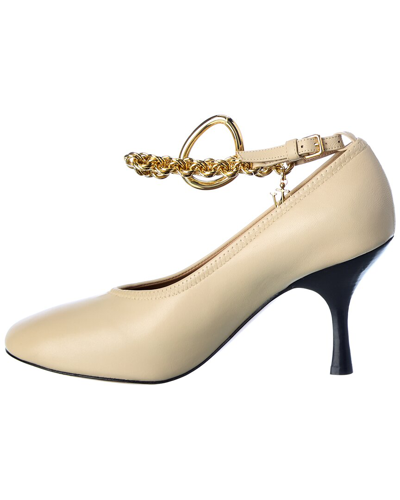 Shop Jw Anderson Chain Leather Pump In Brown