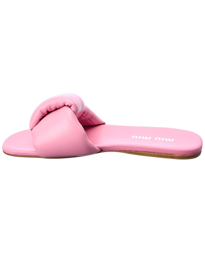 Shop Miu Miu Leather Sandal In Pink