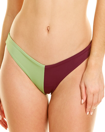 Shop Onia Colorblocked Chiara Bikini Bottom In Purple