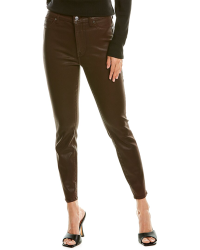 Shop 7 For All Mankind High-waist Ankle Skinny Coated Chocolate Super Skinny Jean In Brown