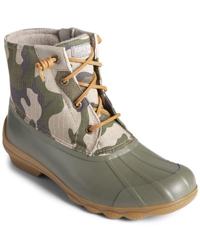 Shop Sperry Syren Gulf Canvas & Rubber Boot In Green