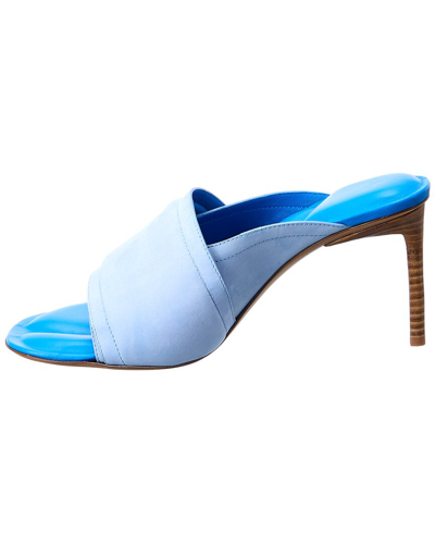 Shop Jacquemus Les Mules Leather Sandal In Blue