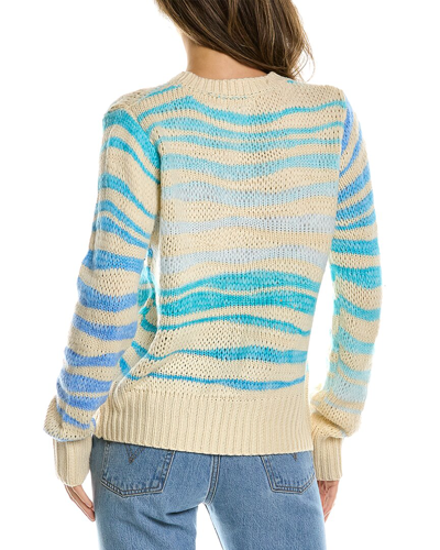 Shop Lea & Viola Space Dye Wool-blend Sweater In Blue