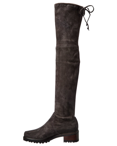 Shop Stuart Weitzman Blaire City Suede Over-the-knee Boot In Grey