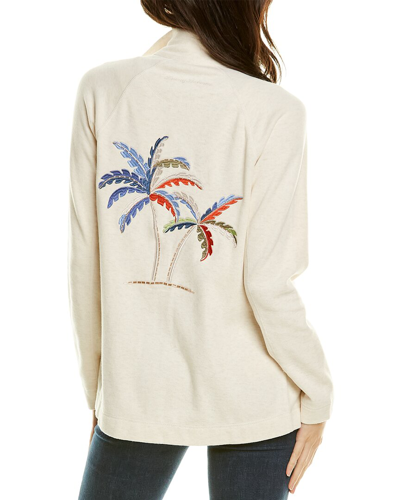 Shop Tommy Bahama Aruba Palm Full Zip Sweatshirt In Grey