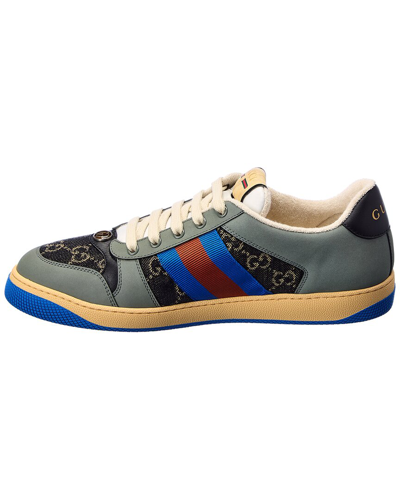 Shop Gucci Gg Canvas & Leather Sneaker In Blue