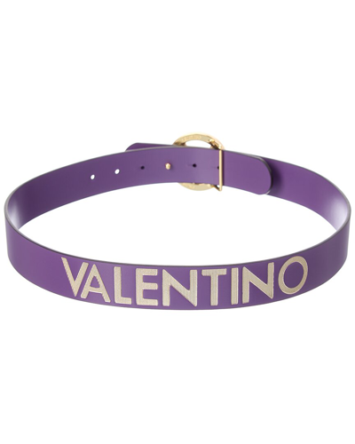 Shop Valentino By Mario Valentino Bessy Gold Leather Belt In Purple