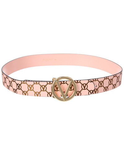 Shop Valentino By Mario Valentino Giusy Monogram Leather Belt In Pink