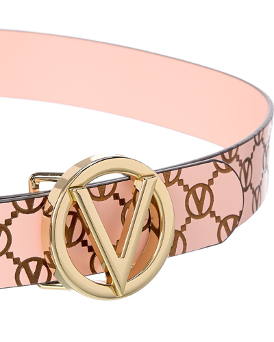 Shop Valentino By Mario Valentino Giusy Monogram Leather Belt In Pink