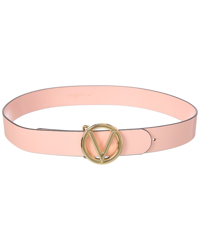 Shop Valentino By Mario Valentino Bessy Gold Leather Belt In Pink
