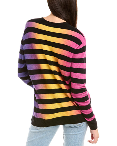 Shop Autumn Cashmere Ombre Stripe Cashmere Sweater In Black
