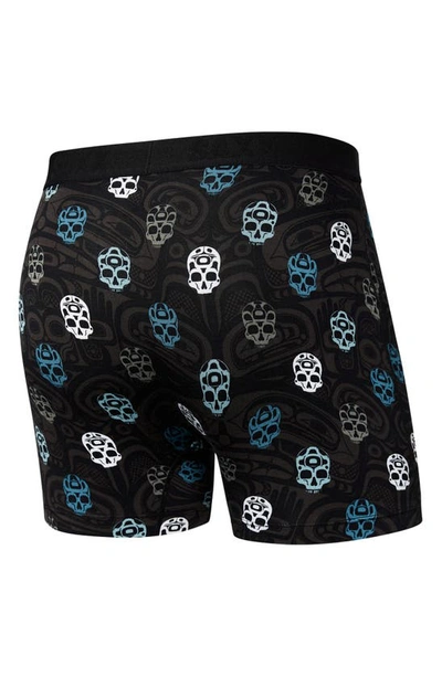 Shop Saxx Ultra Super Soft Relaxed Fit Boxer Briefs In Skulls- Black