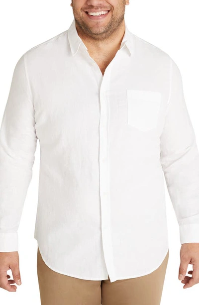 Shop Johnny Bigg Anders Linen Blend Button-up Shirt In White