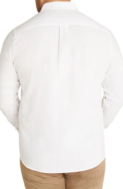 Shop Johnny Bigg Anders Linen Blend Button-up Shirt In White