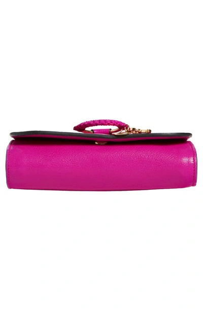 Shop See By Chloé Hana Large Leather Wallet On A Chain In Fuchsia Purple